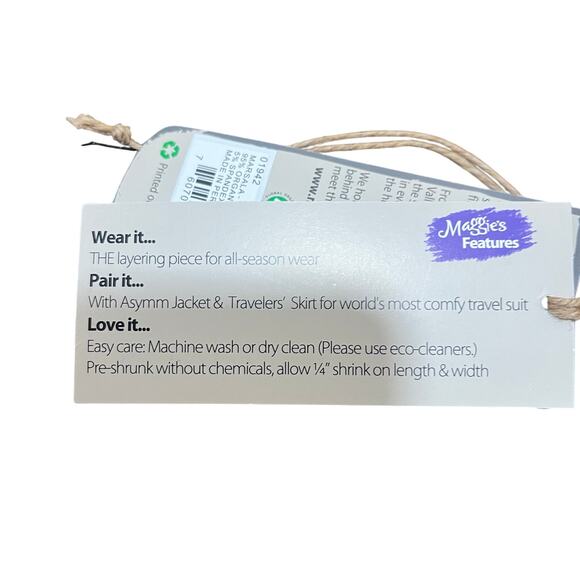 Maggie's Organics NWT Sleeveless Organic Cotton Blouse Purple Small - Picture 6 of 8